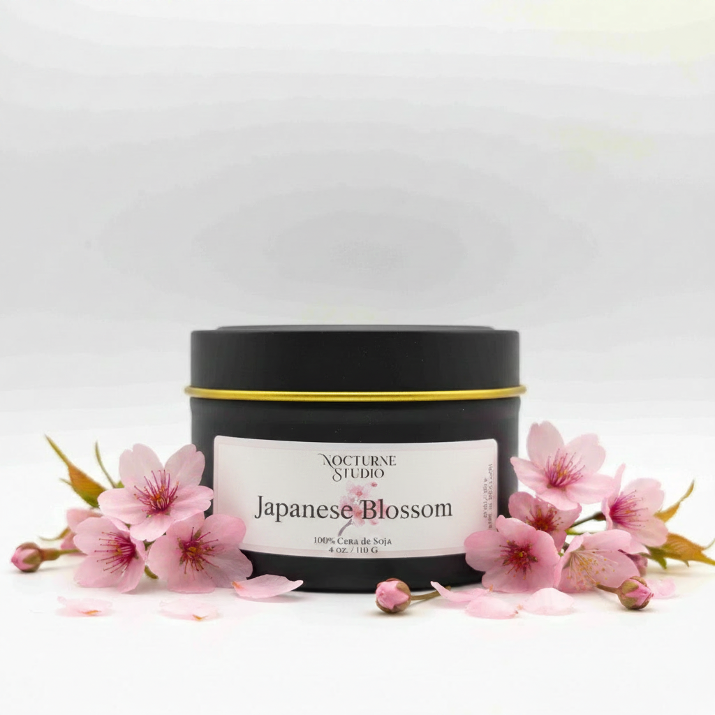 Japanese Blossom etiqueta blanca con flores