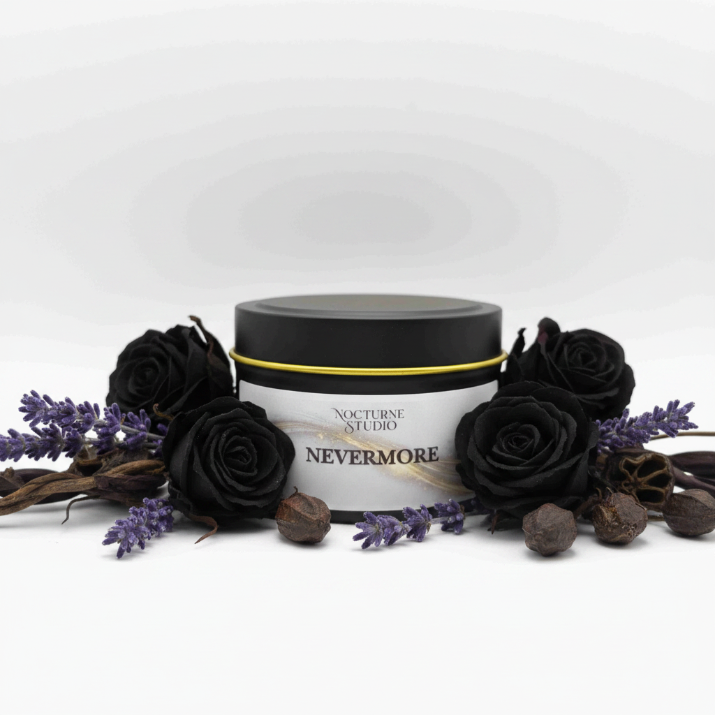 Nevermore con flores oscuras